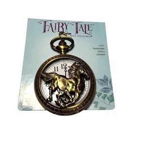 Fairy Tale Horse Pocket Watch Unisex Retro Jewelry DIY Crafts Animal Equestrian